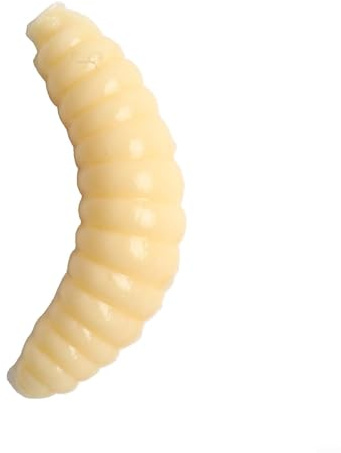 Silicone Fishing Worms - 50PCS Lifelike Soft Grub Bait, 2cm Artificial Maggot Lures for Carp, Bream & Grass Carp Fishing (Yellow/White, 25g Set)(Yellow)