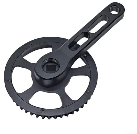 46T - Juego de bielas para bicicleta de transmisión por correa con manivela de 120 mm y aleación de aluminio con agujero cuadrado