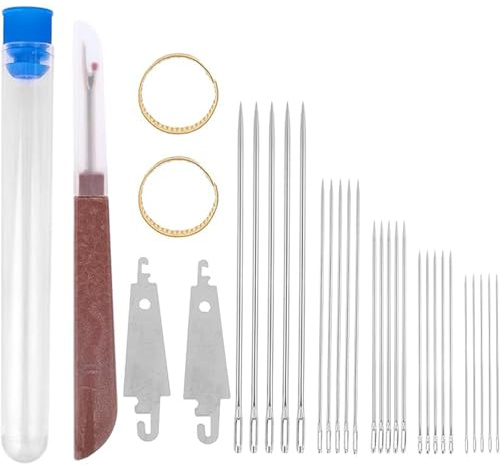 Stainless Steel Sewing Needles Set, StainlessSteel Hand Sewing Needles, SewingTool Set, Stainless Hand SewingNeedles for Handcraft Lovers & Daily Use, Portable Travel SewingKit for Home & Travel