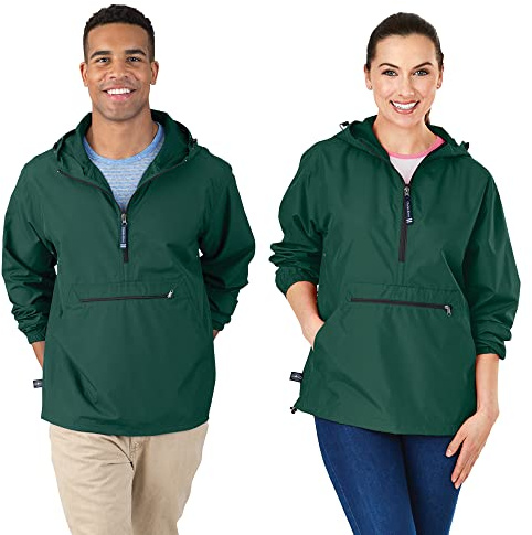 Charles River Apparel Unisex Color Pack-N-Go Pullover, Men's & Women's Anorak, Forest, XX-Large