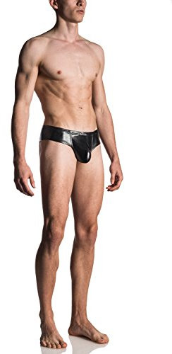 MANSTORE - M107 Cheeky Brief - Fb. Schwarz - Satt glänzender Lack - Gr. XXL