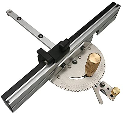 belupai Gehrungslehre mit integriertem Zaunsystem für Tischsäge und Frästisch, 450 mm