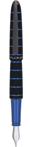 DIPLOMAT ELOX Füllfederhalter M/Handgefertigt/mit Geschenkbox/Füllhalter Füller Fountain Pen/Füllfederhalter/Farbe: Schwarz Blau, D40352025