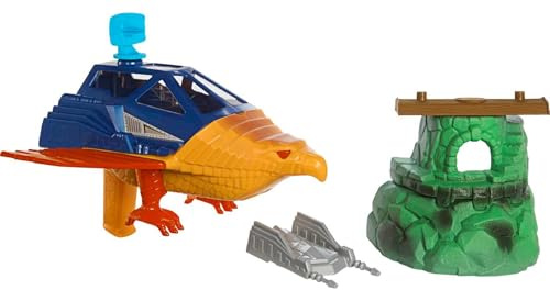Masters del Universo MOTU Talon Fighter y Point Dread Nave espacial para figuras de acción con base de aterrizaje, juguete +6 años (Mattel HKM63)
