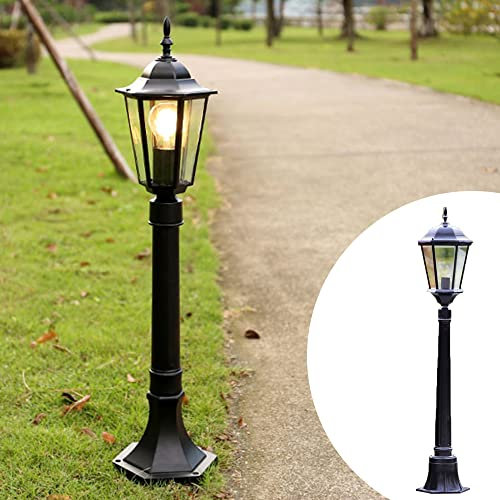 Chao Zan Lampione da giardino 1-Luce Altezza 80 cm- Illuminazione Giardino Design Classico- Lampione Vintage Alluminio Pressofuso - E27 Portalampada-lampadina non inclusa (Tipo: A)