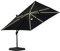 PURPLE LEAF Parasol Déporté 3 × 3 m, Parasol de Jardin Extérieur Lumineux Solaire avec Base Croisée, Protection UV, Parasol Inclinable avec Manivelle, Réglable en Hauteur et Inclinaison, Gris