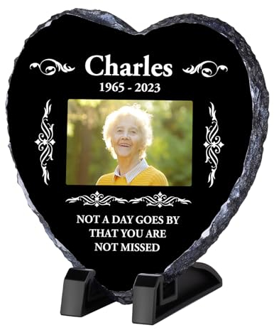 Placas conmemorativas personalizadas para exteriores, piedras conmemorativas para seres queridos perdidos, placas de entierro para humanos, marcador de tumba fotográfica, decoraciones de cementerio