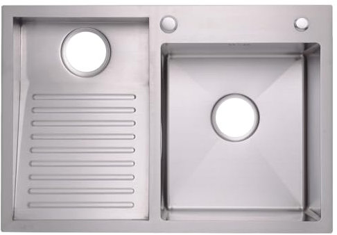 KOOGIMDDR Lavabo De Acero Inoxidable Doméstico con Placa De Lavandería, Fácil De Limpiar, Doble Fregadero (Color: Left, Size: 60x48cm)