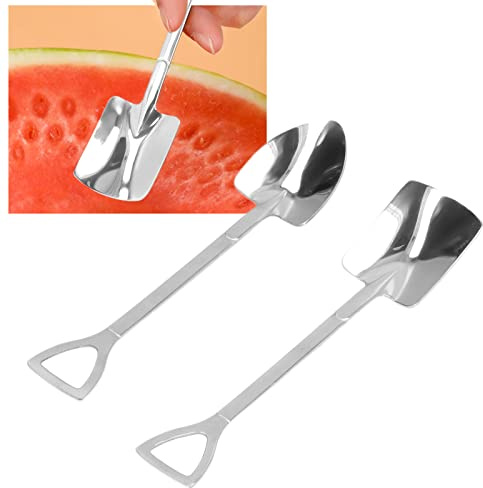 Dekaim Sugar Spoon - Ganchos de pared de piel sintética, 12 unidades, 5 kg, amplia aplicación, correa para colgar en la pared para dormitorio, cocina, color negro + cucharas de pala, 2 piezas, acero