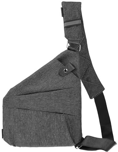 Bewudy Anti Diebstahl Brusttasche, Diebstahlsichere Reisetasche Anti Diebstahl Tasche Damen, Diebstahlsichere Umhängetasche Rechte Schulter Leicht Chest Crossbody Bag für Reisen Wandern Joggen(Grau)
