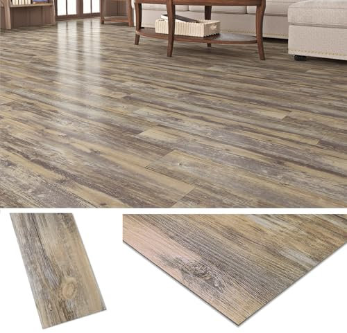 Livelynine Suelo Vinilico Autoadhesivo Madera Marron Claro 90x15CM Laminas Vinilo Adhesivo Suelo Baño Cocina 36-Piezas Baldosas Adhesivas Suelo Madera Rustica Suelos de Vinilo Adhesivos para Suelos