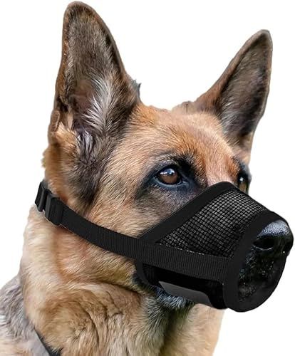 FDEETY Muselière pour Chiens Maille Douce Respirante Reglable Anti AboieMent Anti Morsure Taille Grande Moyenne et Petite