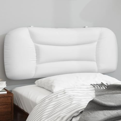 Homgoday Cojín para cabecero de cama, almohada, cojín para la cabeza, cojín para la espalda, cojín de pared, cama, cabecero de cama, respaldo para dormitorio, color blanco, 100 cm, piel sintética