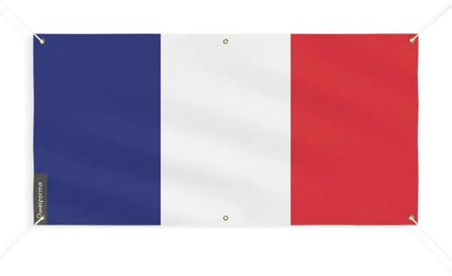 Drapeau de la France 6 Oeillets en Plusieurs Tailles (M) 200x400cm