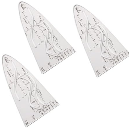 3 Stück Parabelschablone Mathe,Kunststoff Parabelschablone,Kurvenschablone,Parabel Lineal,Normalparabel Schablone,Sinus Kosinus Tangens Parabelschablone,Für Büro Studenten Designer Malerei