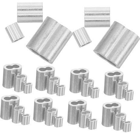 Yardenfun 150 Piezas De Abrazaderas De Aluminio Para Cables De Acero Herramientas Para Engarzar Cables Manguitos Para Cables De Acero Abrazaderas Para Cables Manguitos De Bucle Para