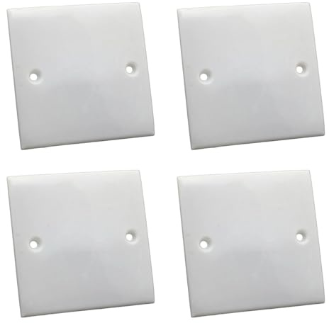 Blank Panels with Screws Cover for Electrical Sockets White PVC Wall Hole Plate for Renovation & DIY Users(86mm x 86mm) (White, 4 PCS)
