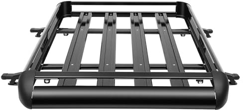 Universal SUV Roof Rack Cargo Carrier 127x97cm Black | Aluminium Alloy, 150LBS Load Capacity, No Drill Roof Mount, Aerodynamic Anti-Wind Noise Design