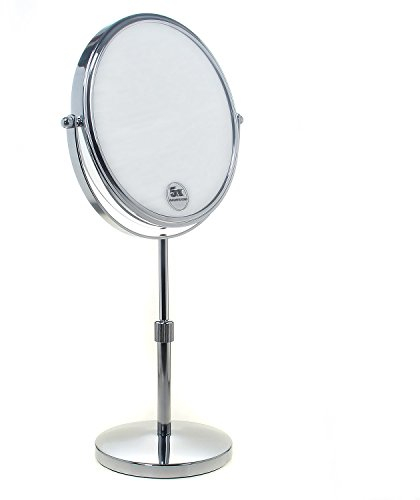 TUKA Standspiegel Höhenverstellbar 7 Fach Vergrößerung, 8 inch Schminkspiegel Kosmetikspiegel, Verchromten Rasierspiegel Tischspiegel Badzimmerspiegel, Doppelseitig: Normal+ 7X Zoom, TKD3114-7x