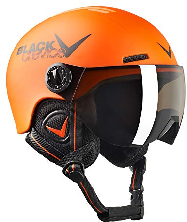 Black Crevice Kinder Visierhelm Leogang, orange matt/schwarz, 48-52 cm…