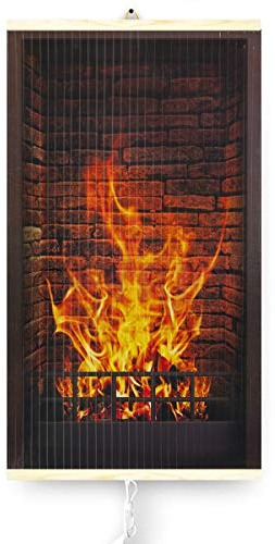 Trio infraröd värmare termostat bilduppvärmningspanel infraröd radiator 430 W elvärmare med motiv 100 x 57 cm (eld)