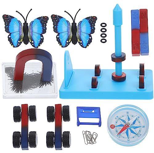 VILLCASE Magnete für Physik/Wissenschaft - Physik Experiment Magnete Kit - Wissenschaftsmagnete Kit mit Hufeisenmagnet, Kompass, Bar und Ring für Bildung und Experimente