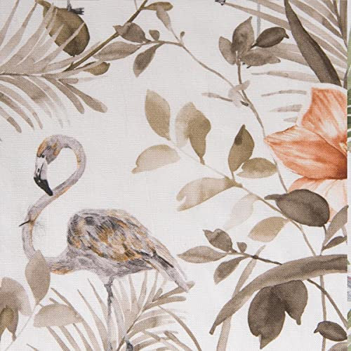 DéVa Dekostoff Mia Dig Flamingo braun in 1,4m Breite (METERWARE) - Baumwollstoff Stoff aus 50% Baumwolle - Baumwolljersey - Dekovlies