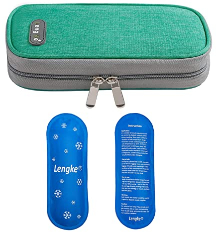 Custodia termica per insulina, Borsa termica da viaggio per diabetici insieme a 2 impacchi di ghiaccio riutilizzabili per Penna per insulina farmaci e Confezioni di forniture (Verde)