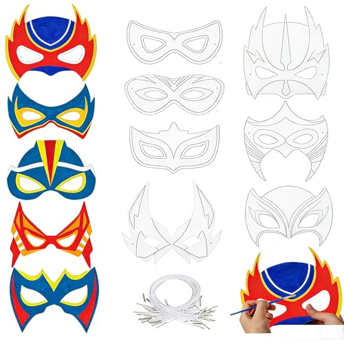 Masque a Colorier pour Enfant DIY Super-Héros Bricolage Cosplay Supplies