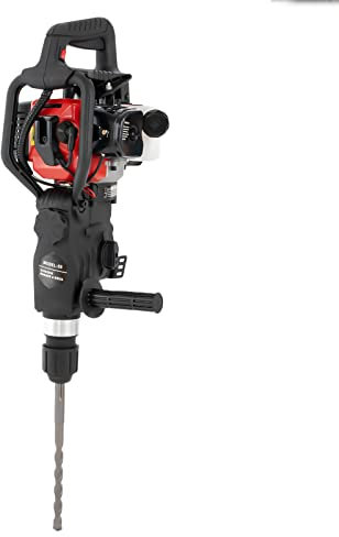 Petrol Demolition Hammer, 32.7CC 2-Stroke Petrol Hammer Drill, Single Cylinder, Air Cooling, Gas Powered Demolition Hammer with 3 Drills, for Crushing, Chiseling, Digging, Grooving, Cutting