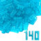 WYSWYG Building Bricks 2x4 Stud 140 Pcs, Classic Building Blocks, Building Bricks Only Compatible with Most Major Brands,Transparent Blue