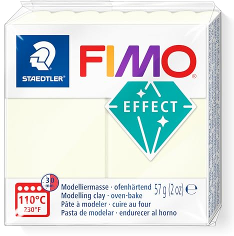 STAEDTLER 8010-041 FIMO Effect ofenhärtende Polymer-Modelliermasse - Nightglow (1 x 57g Block)