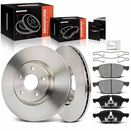 Frankberg 2x Bremsscheiben + 4x Bremsbeläge Vorderachse Kompatibel mit C-Max DM2 2007-2010 Focus II DA DP HCP 2004-2011 Focus III 2011-2023 C30 533 2006-2012 Replace# BPYK3323ZA
