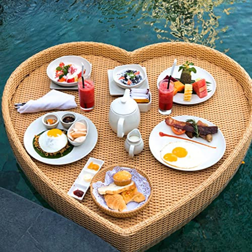 Schwimmender Tabletttisch für Schwimmbad - Multifunktions-Wasseroberfläche Schwimmscheibe für Partys im Freien - Perfekter Speiseteller & Frühstückstablett