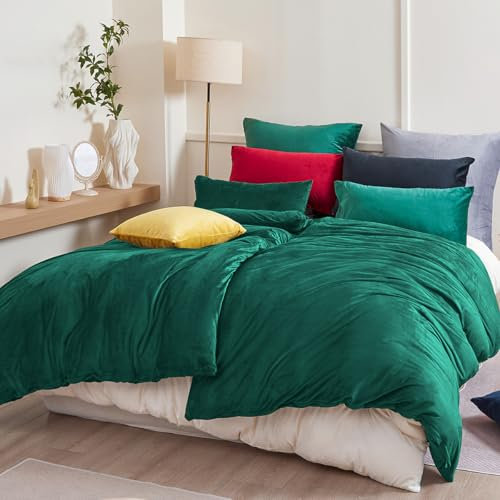 Beqnat Set di biancheria da letto invernale in flanella, 135 x 200 cm, 4 pezzi, in morbido peluche, cashmere touch, in microfibra, con copripiumino da 2 + federe da 80 x 80 cm, con chiusura lampo,