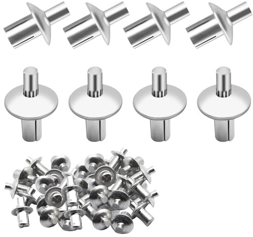 150 Piezas Remaches de Golpe: Remaches de Accionamiento, Remaches de Tracción de Núcleo, Remache de Aluminio de expansión, Remaches de núcleo de Aluminio con Cabeza Redonda para fijar automóviles,etc