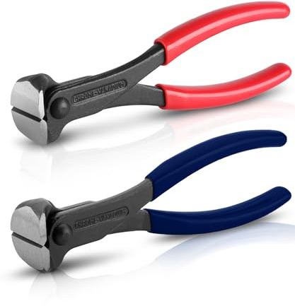 Bates- Nail Puller, 7 Inch, 2 Pack, Blue and Red, Nail Remover Tool, Cutting Pliers, Carpenter Tools, Staple Puller, End Cutting Pliers