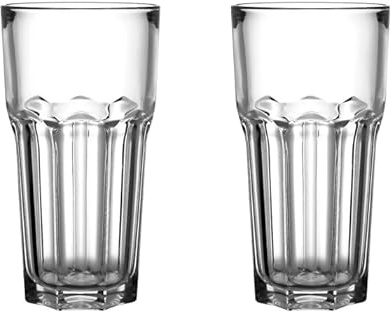 Generisch 2-er Set Glas POKAL 65cl - Cocktail Longdrink Latte Wasser Limo - spülmaschinenfest (IKE 304.126.41)