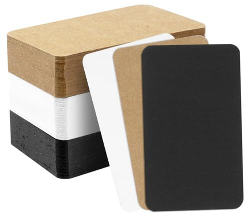 150 Stück Karteikarten Blanko,Blanko Karten, Visitenkarten Papier, Schwarz Weiß Kraftpapier Karten zum Selbstgestalten, für Schule Büro, 9 x 5,3 cm