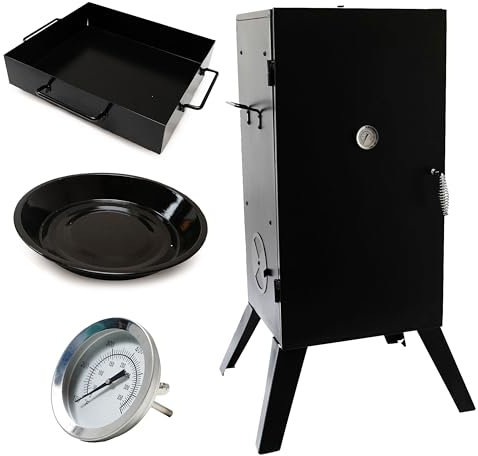Eurocatch Shadow Chef Affumicatore - Altezza 100cm - Scatola affumicatrice - Termometro incluso - Ganci per affumicatura - Griglie - 100 x 56 x 49cm - Pesce e carne - Legno/Gas/Elettrico