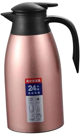 SOLUSTRE Jarra Térmica de Acero Inoxidable Termo Aislante con Doble Pared Dispensador de Agua Caliente para Hogar y Camping Diseño Antigoteo y Asa Cómoda Color Rosa Pastel