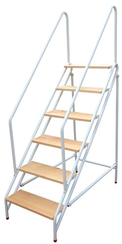 WLH Alexanders Escalon Taburete de Escalera for Piscina con reposabrazos, Silla de Escalera de Doble propósito, Plataforma Alta for Biblioteca, ático, Oficina y hogar. banqueta(Six Step)