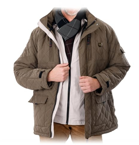 Chaquetón Elite 3 en 1 Desmontable Hombre: Chaqueta Impermeable + Cazadora con Forro polar. Cremalleras estancas 8 Bolsillos Puños ajustables Ligera Confortable (FR/ES, Letras, L, Regular, Regular)