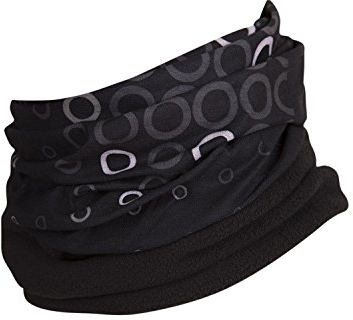 Hilltop Polar Halstuch, Multifunktionstuch, Kopftuch, Schlauchschal, Schal mit Fleece, Cooles Design in Trendfarben, für Damen und Herren, Farbe:Schwarz weiß Ring