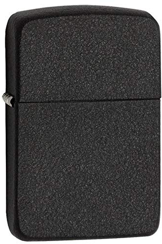 Zippo Benzina Accendino Ricaricabile Antivento, Ottone, Nero, 5.70 x 3.70 x 1.20 cm
