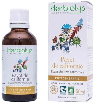 Herbiolys | Extrait De Plantes Fraîches Bio | Pavot de californie (Eschscholtzia californica) | Sommeil | Phytothérapie Bio | 50 ml