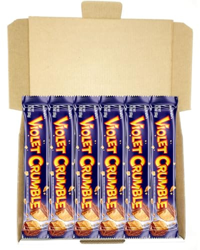 Violet Crumble Milk Chocolate Honeycomb Bars – 6-Pack – 1.76 oz Each – Made in Australia