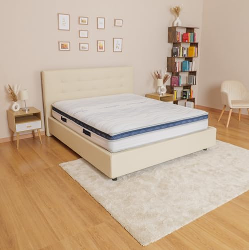 Materassimemory.eu - Materasso molle indipendenti Aloe Spring FIRM alto 26cm Singolo 80x195 detraibile 7 zone portanza differenziata Rivestimento sfoderabile Lana/Lino Full 3D Air in OMAGGIO cuscino