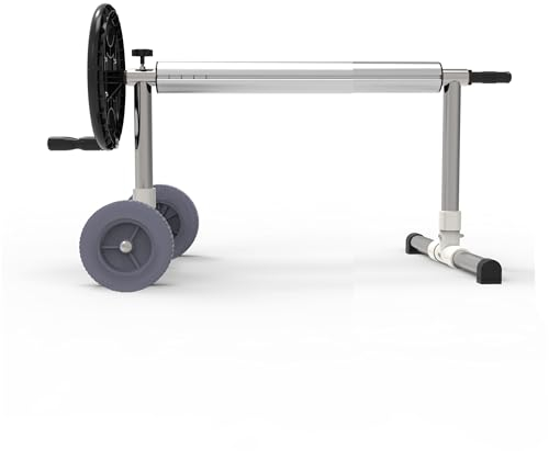 INTERNATIONAL COVER POOL Enrollador de Cubierta de Piscina Basic. Ajustable hasta 4,2m con Tubo de 80mm. ECONÓMICO, Comodo Y FACIL DEMONTAR