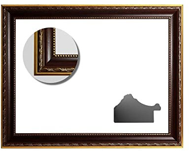 Neumann Bilderrahmen Barockrahmen antik braun/Gold verziert Serie 813 Noce/ORO, Zuschnitt, 50 x 70 cm